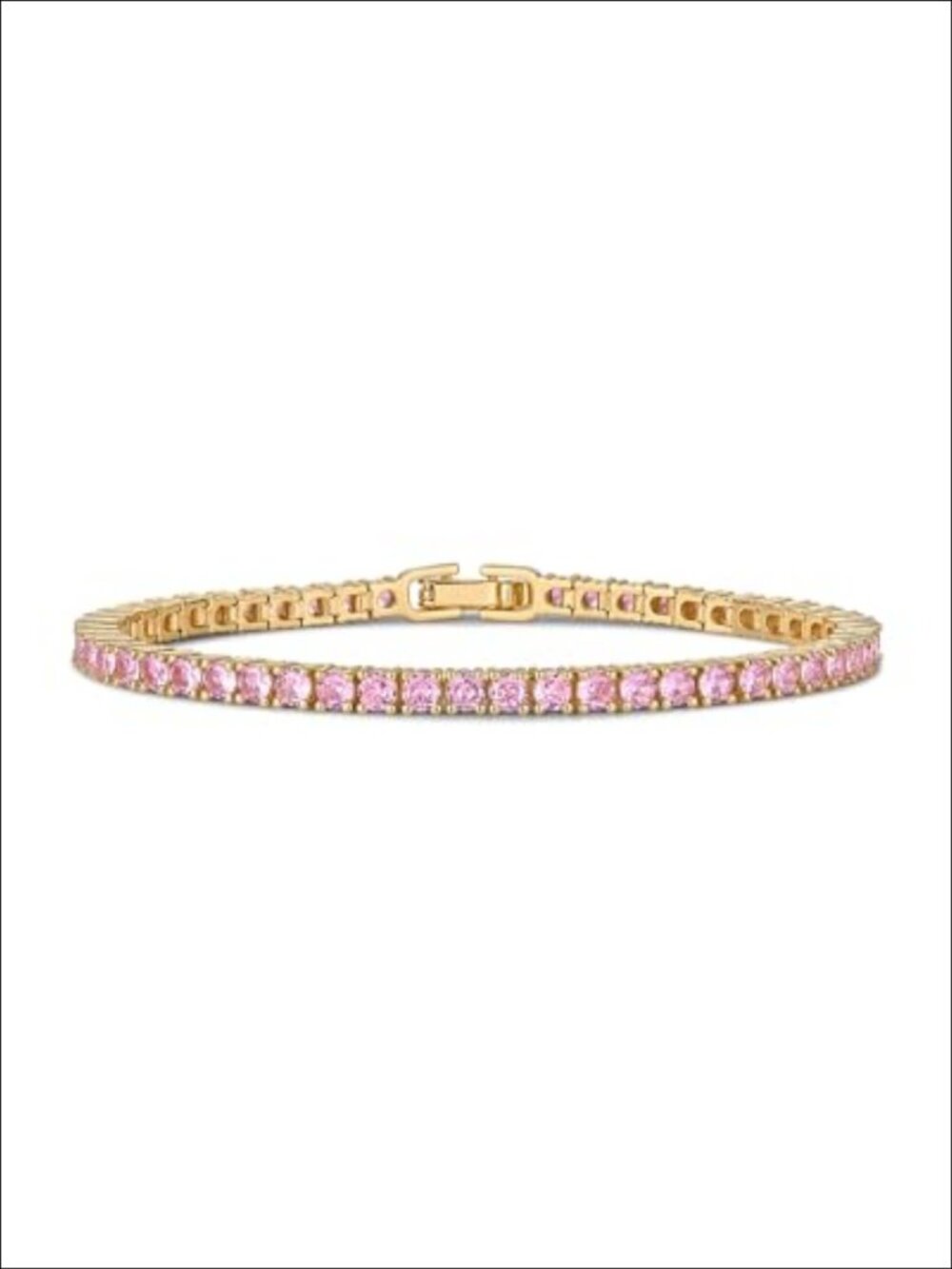 14K Gold Plated Tennis Bracelet Cubic Zirconia 7 Inch Women's Jewelry